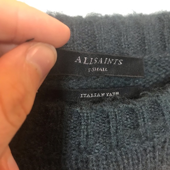 All Saints Lou Sweater in Moss Green/Rose XS - Picture 8 of 10